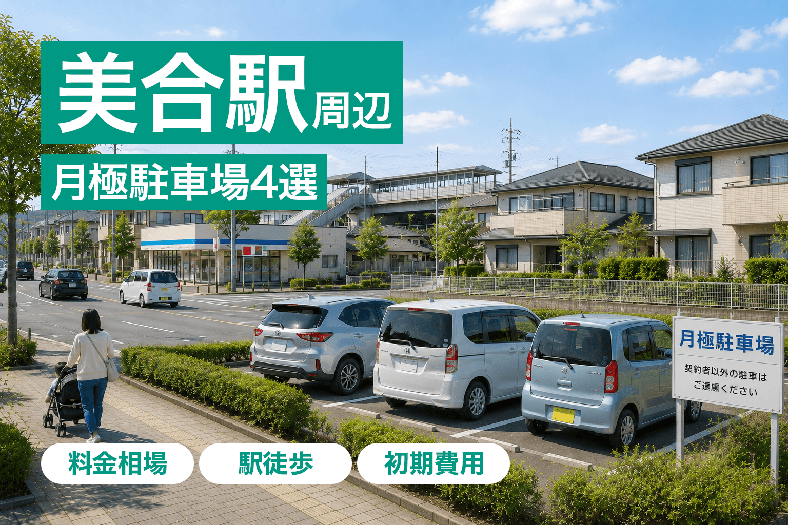 美合駅周辺の月極駐車場4選｜駅前10,450円・徒歩14分で6,000円台の価格差を比較