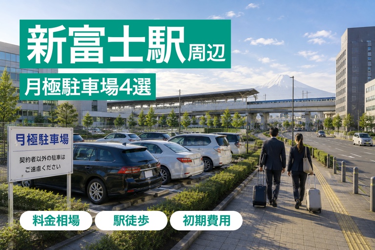 新富士駅周辺の月極駐車場4選|駅前の公営は送迎用30台だけ・料金相場と駅からの距離を比較